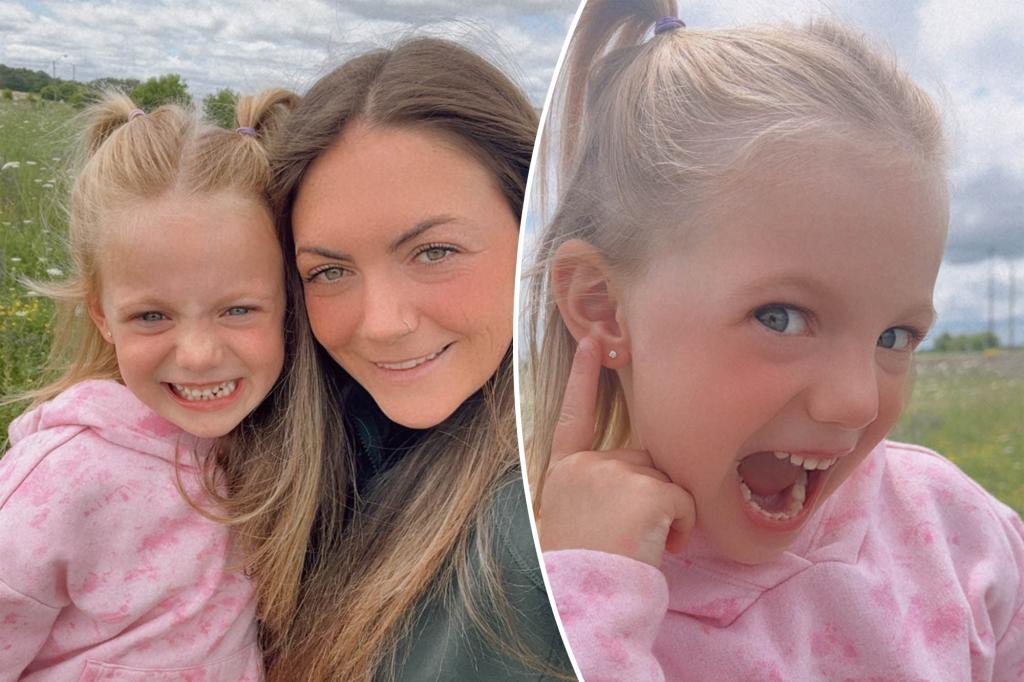 The 4-year-old 'rebel' shocks her mother by piercing her own ears